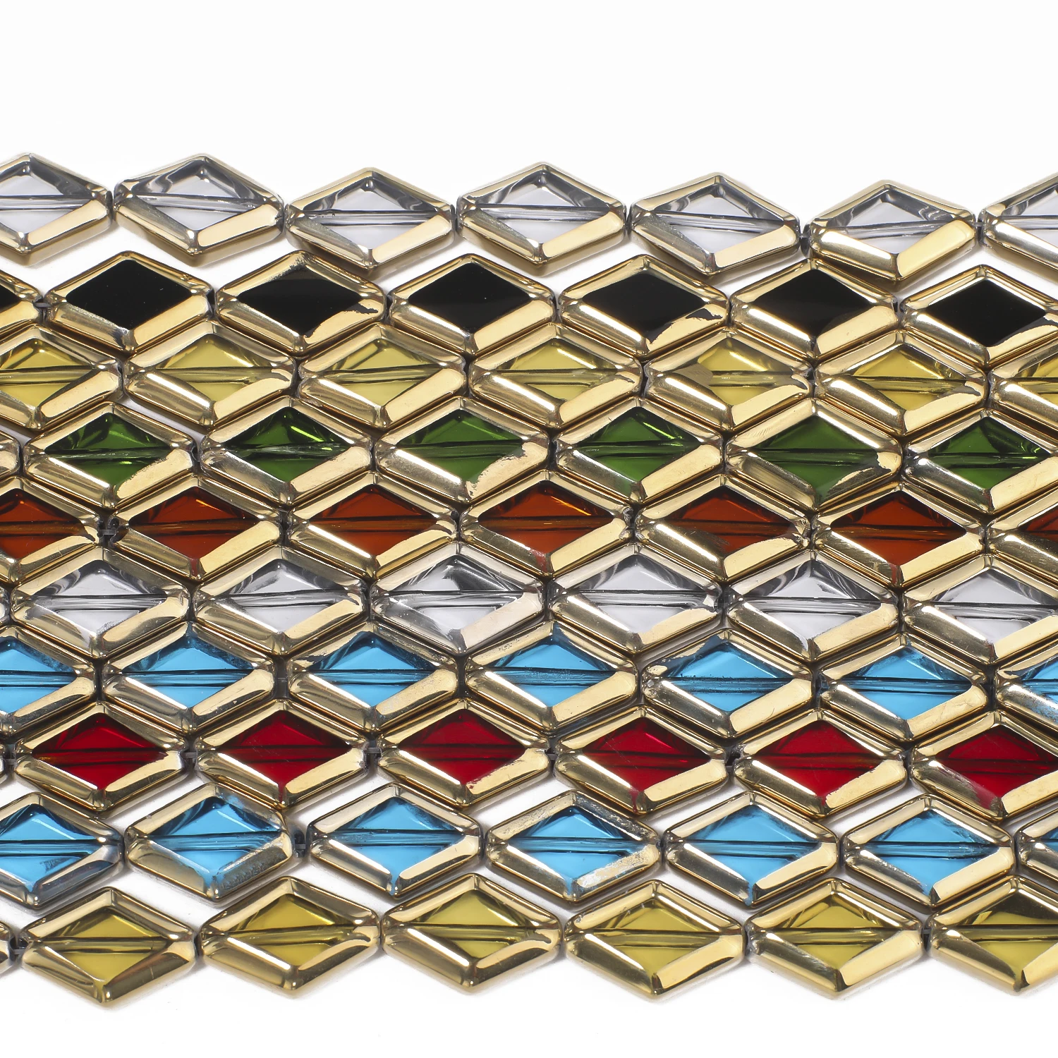 10x15mm Rhombic Crystal Glass Beads Golden Edge Loose Spacer Beadwork for DIY Jewelry Making Necklace Handmade Crafts