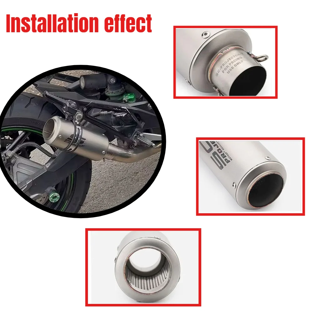 أنبوب عادم SC معدل 51 مم/60 مم لـ R3، GY6، R1، GSX، R125، MT07، Z125، Z250 مع أنبوب عادم DB Killer المعدل