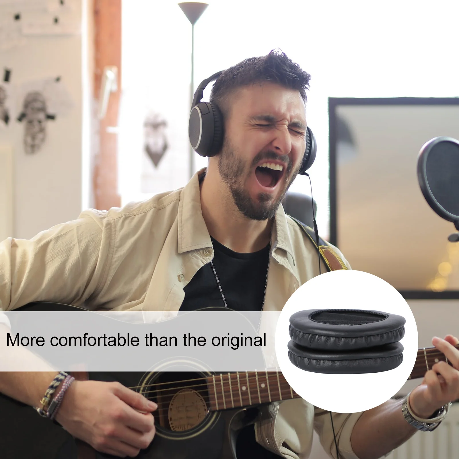 Прочные амбушюры из искусственной кожи для наушников Mdr-V700dj V500dj, черные, удобные сменные амбушюры для улучшения басов Mdr-V700dj