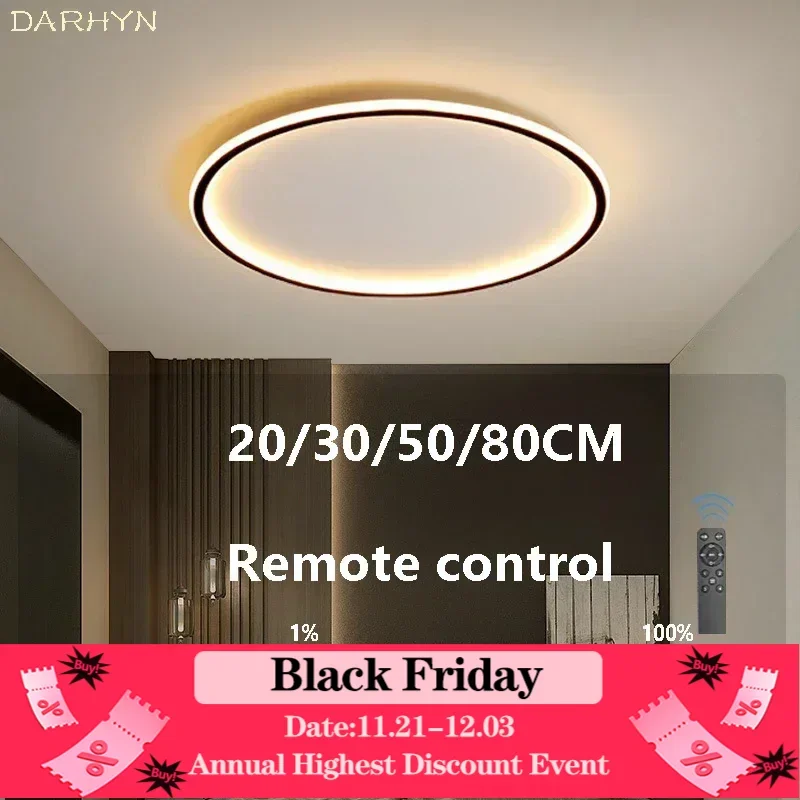 Modern LED Ceiling Light Smart Remote Control 20/30/50/80cm Lamp Bedroom Living Room Hotel Corridor Study Indoor Lighting Lustre