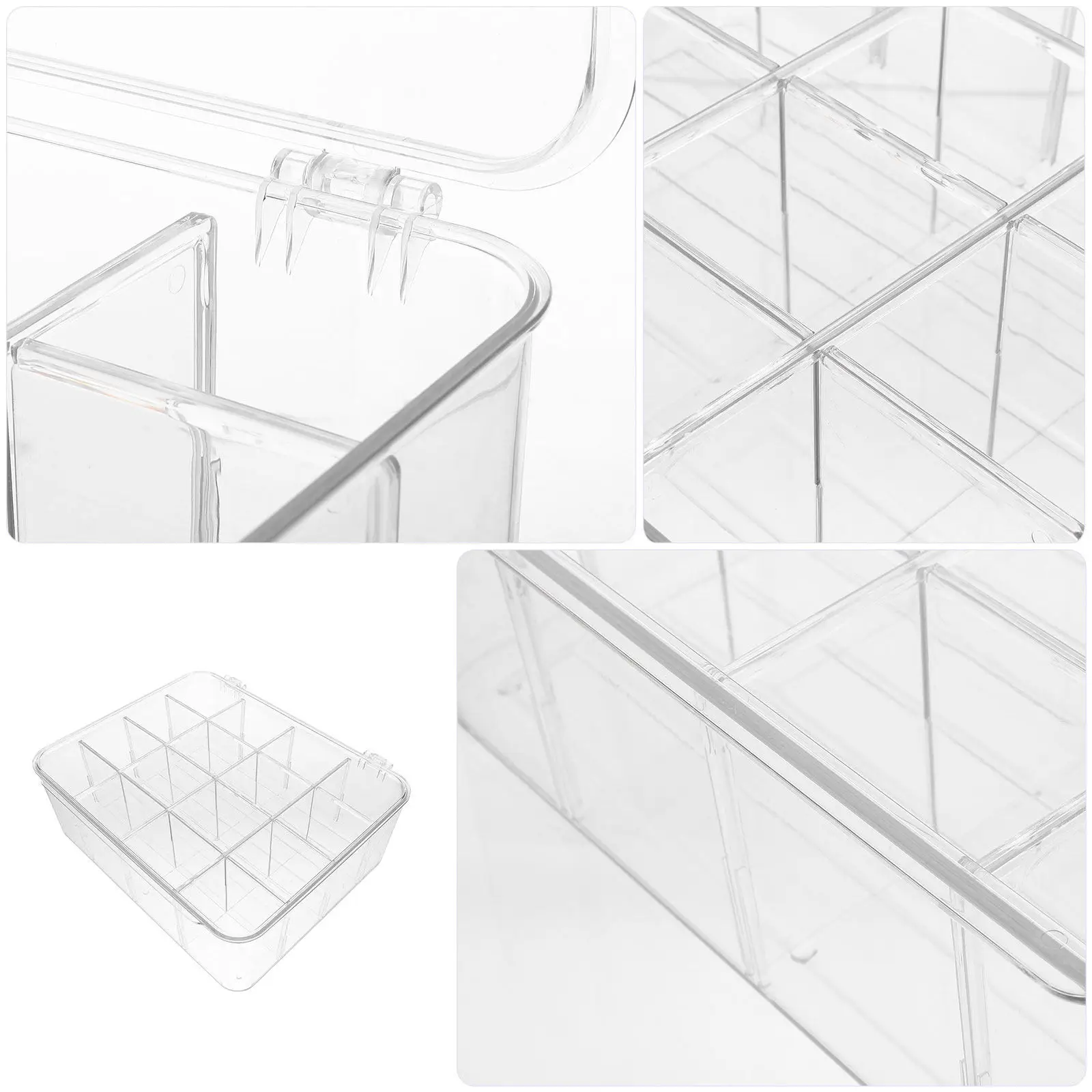 Large 16-Grid Tea Bag Organizer Plastic Box Clear Lid Storage Holder Cabinet Countertop Tea Pack Sachet Container Office Home view 3