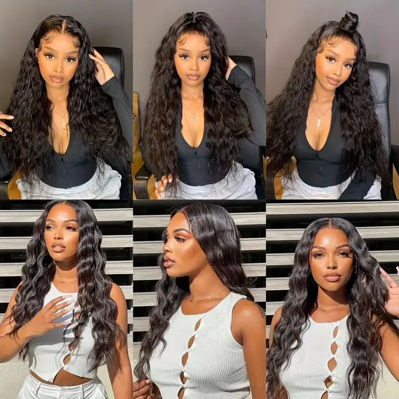 Natural Wave 3 Bundles with 4x4 Lace Closure 100% Unprocessed Virgin Human Hair Bundles with Closure HD Transparent  Free Part