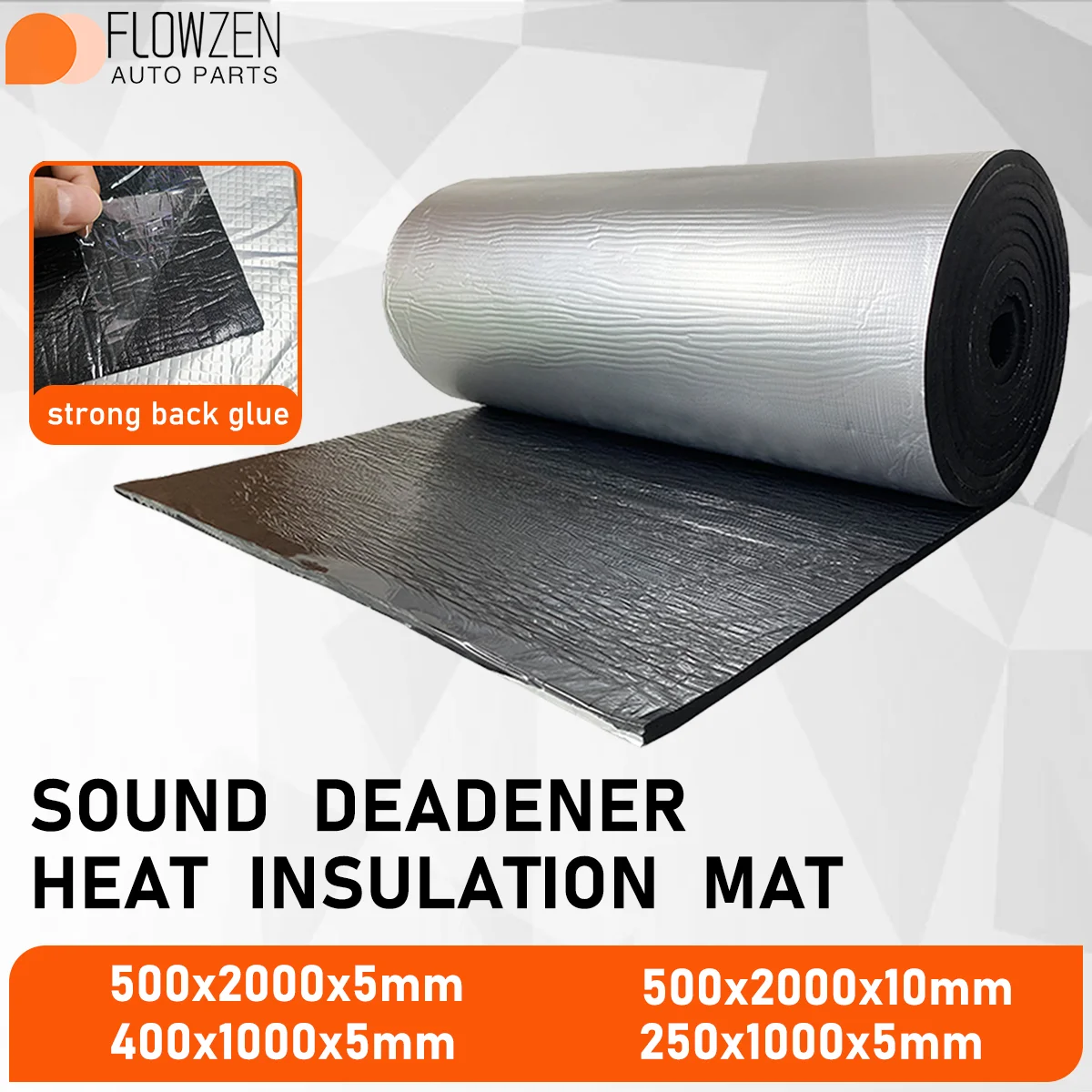 1PC 5/10mm Thick Car Sound Insulation Cotton Multi Size High Density Noise ReductionAuto Interior Vibration Soundproof Material