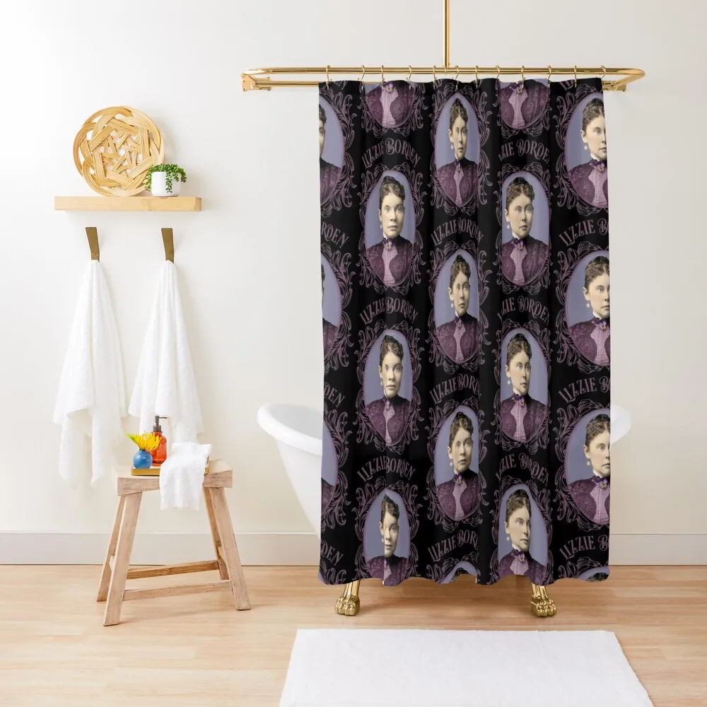 

Lizzie Borden Purple Dress & Pansy Brooch Shower Curtain Bathroom Shower For Shower Waterproof Bathroom Deco Curtain