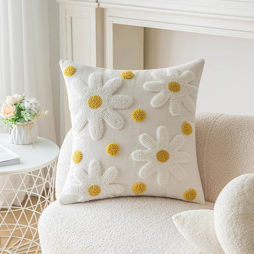 30x50/45x45cm Nordic Embroidery Pillow Cover Flower Cushion Cover Pillowcase Decorative for Sofa Office Home Decor