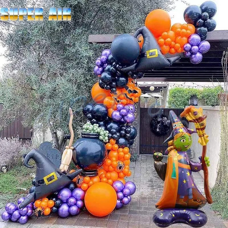 Portable Halloween party decoration fearful inflatable pumpkin arch with custom design for backdrop decoration