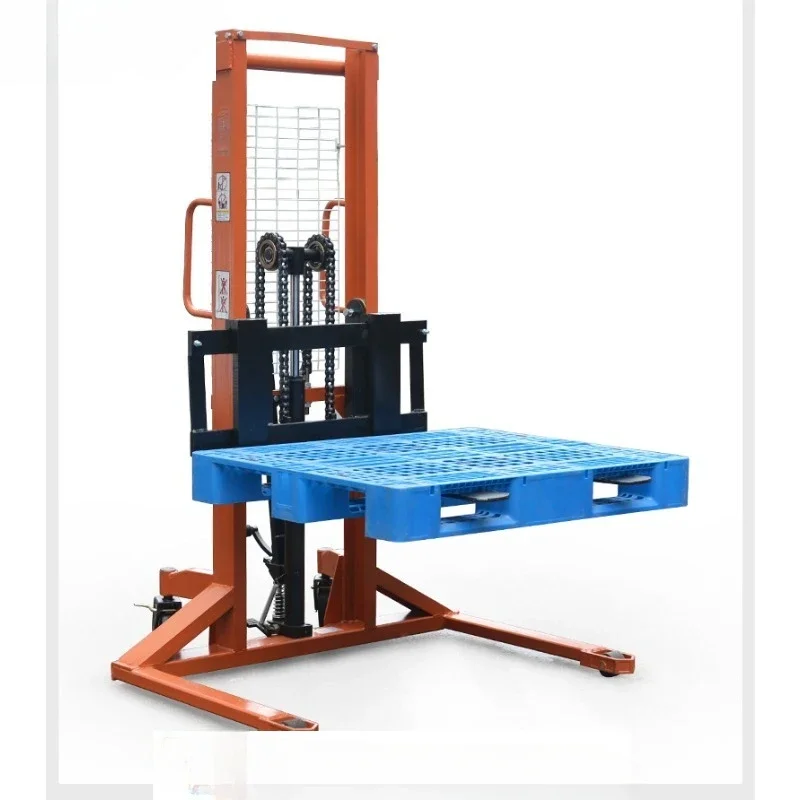 

Wide-leg manual hydraulic stacker, widened-leg forklift, hydraulic truck, heavy-duty loading and unloading stacker truck