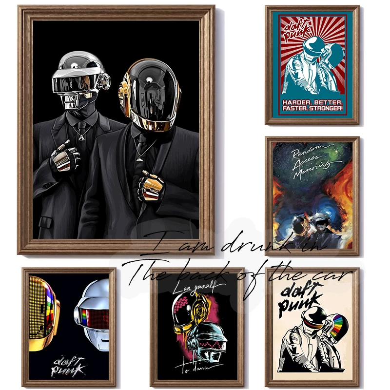 Savages Daft Punk Band Poster Canvas Prints Music Band Daft Punk Wall Art Decor Bar Home Fans Wall Decoration Music Prints Gitf