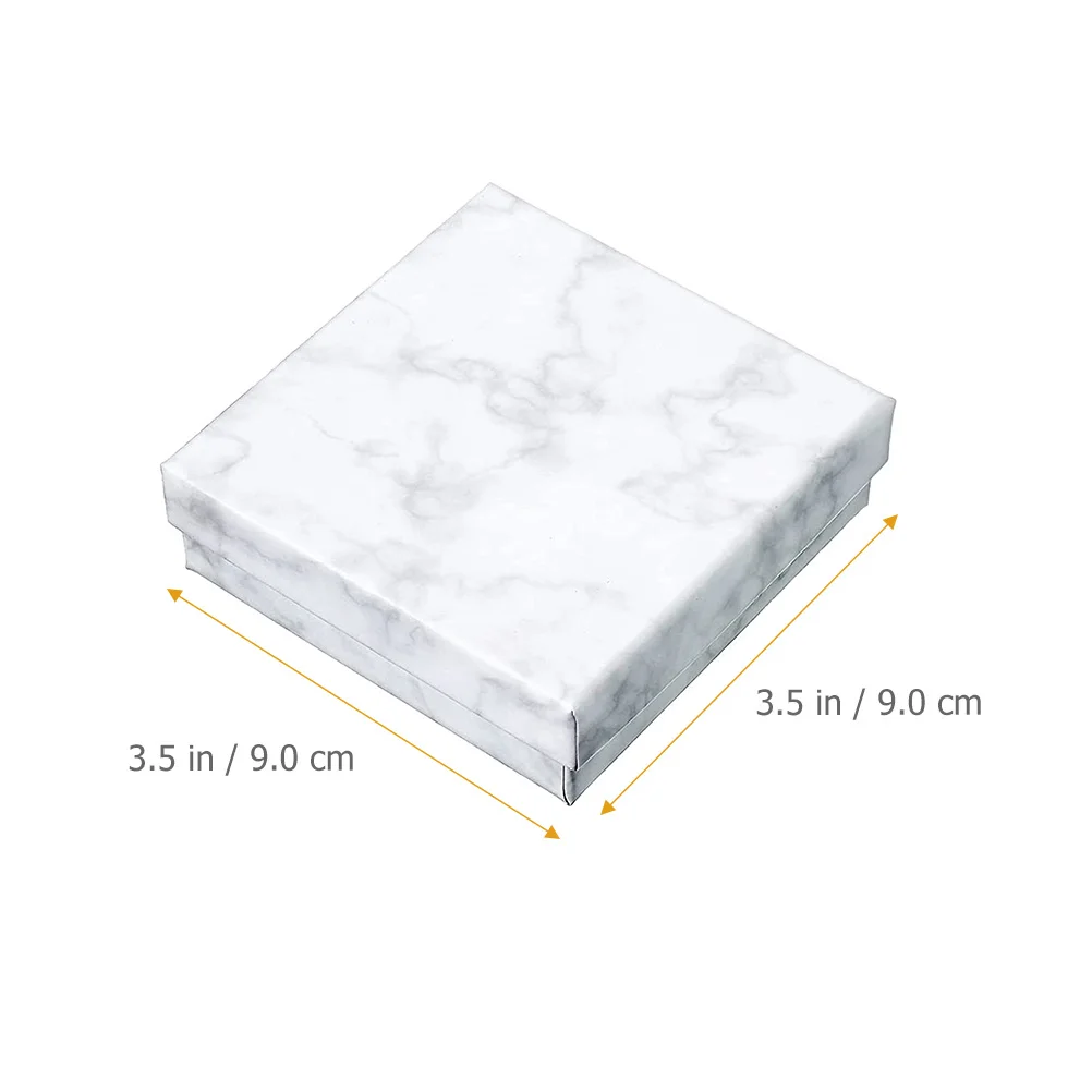 12Pcs Jewelry Boxes Marble Pattern Cardboard Storage Case Organize Necklaces Bracelets Earrings Packaging Gift Box