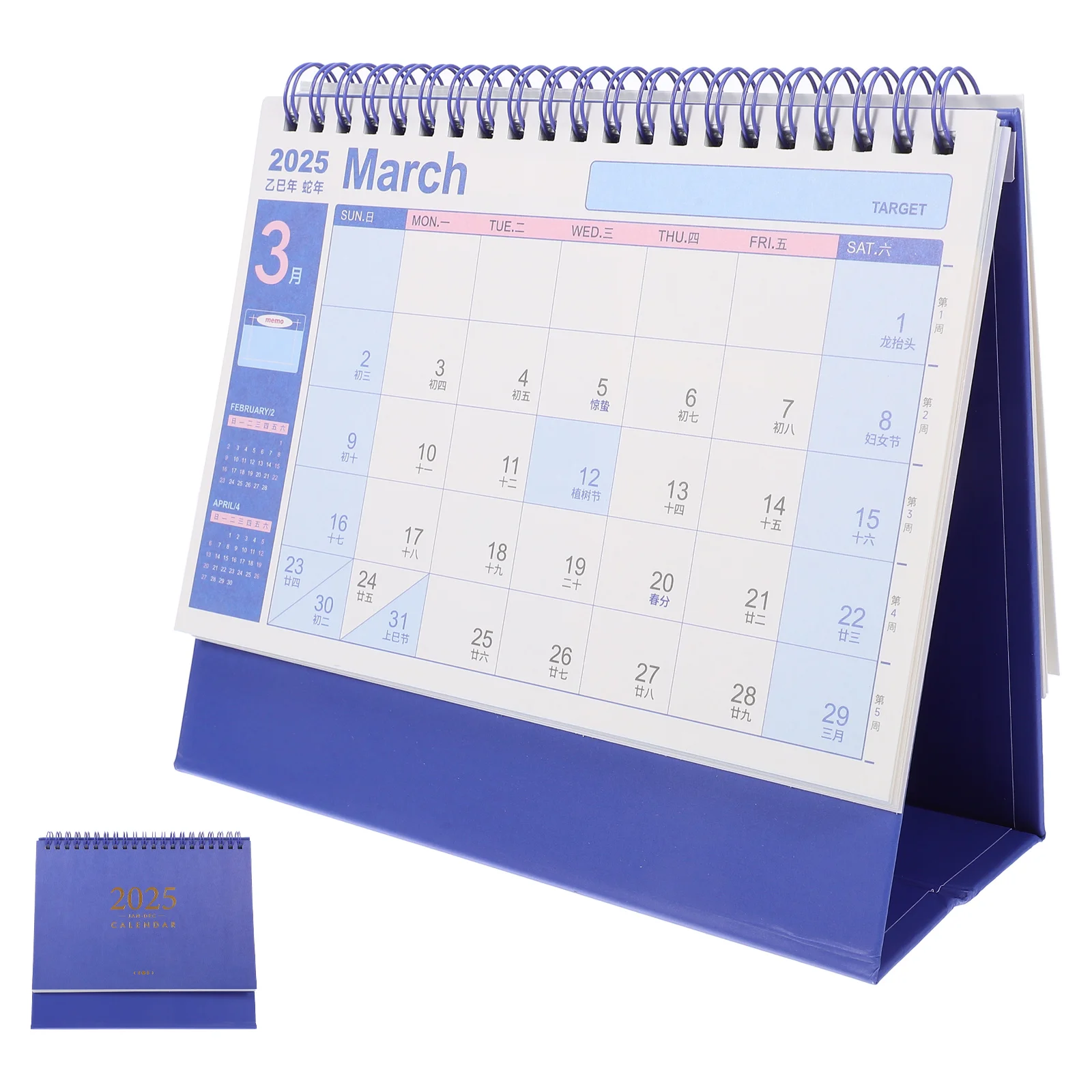 Monthly Calendar 2025 Desk Teacher Retro Table Paper Flip for Office Decor Aesthetic