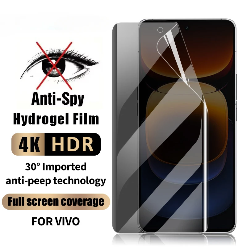 

3D Curved Anti-spy Hydrogel Film For Vivo iQOO 12 11 9 8 Pro Privacy Screen Protectors For Vivo V30 V29 V27 V25 Pro Not Glass