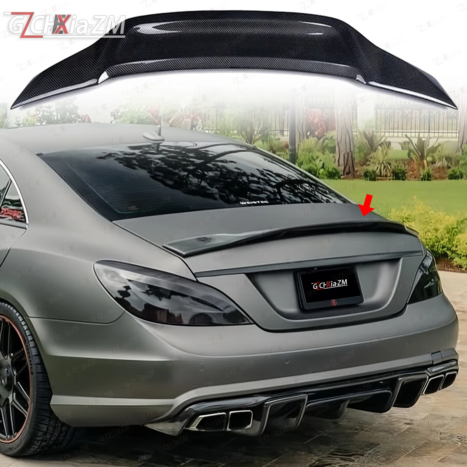 

Для Mercedes CLS W218 AMG 2011-2016 спойлер из углеродного волокна, крышка багажника, декоративная крышка, автомобильный комплект аэродинамики, крыло