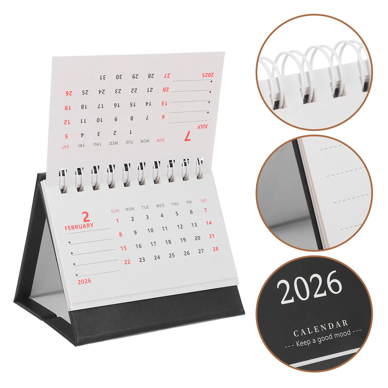 

2026 Small Desk Calendar Standing Flip Planner Foldable Compact -Proof Paper Daily Monthly Organizer Modern Office