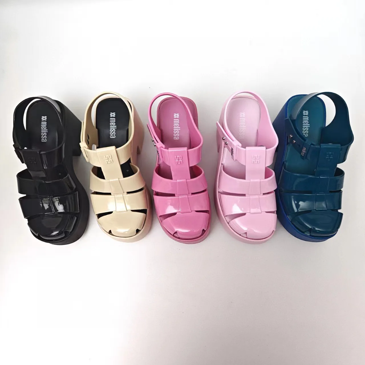 Melissa Women Summer PVC Brand Brazil Jelly Shoes Platform Girl Sandals Ladies High Heel One-belt Fragrance Beach Shoes