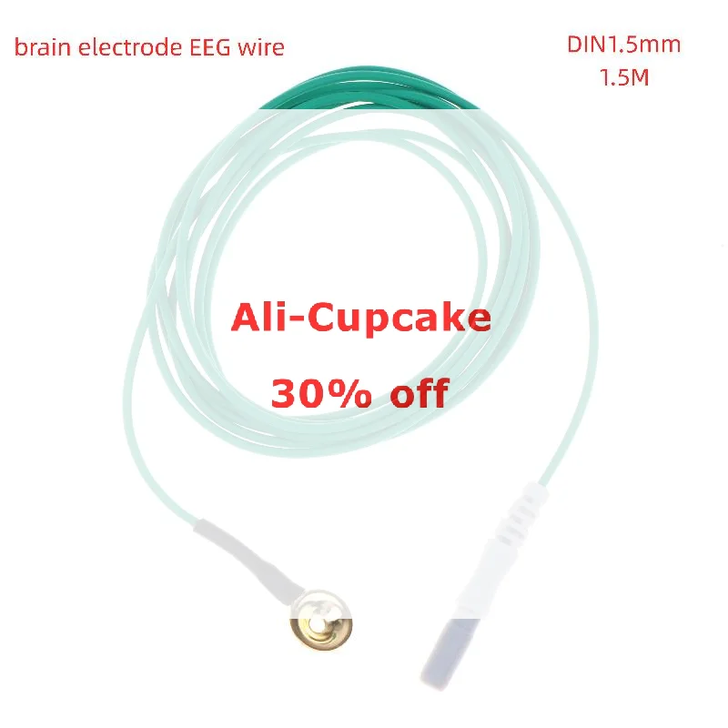 1Pcs Gold-Plated Disk Mounted Electrode Wires DIN1.5mm Brain Electrode EEG Wire Brain Conductance Wire