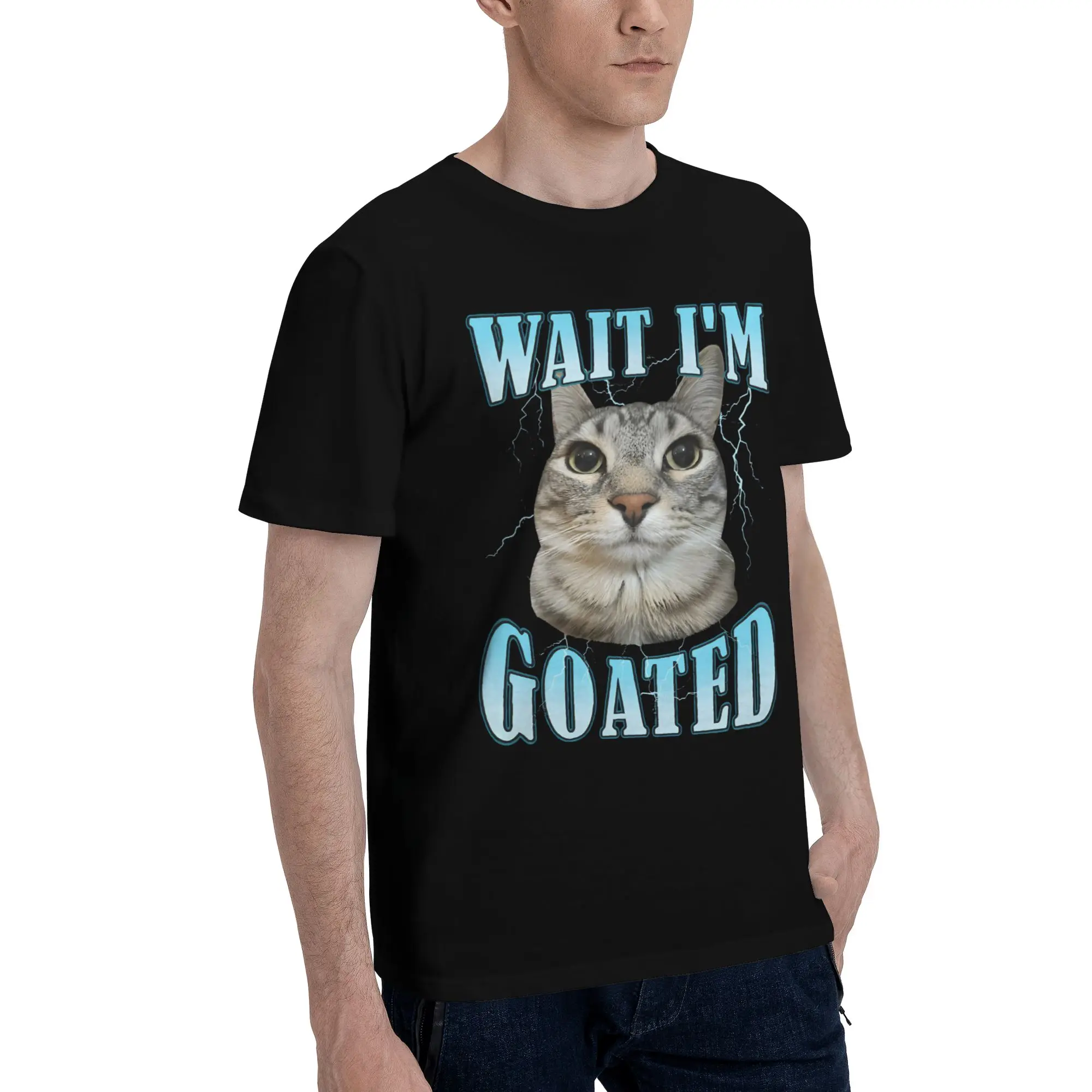 Wait I'M Goated Funny Meme Tee Shirt for Men Women Fashion T Shirts  100% Cotton Clothing