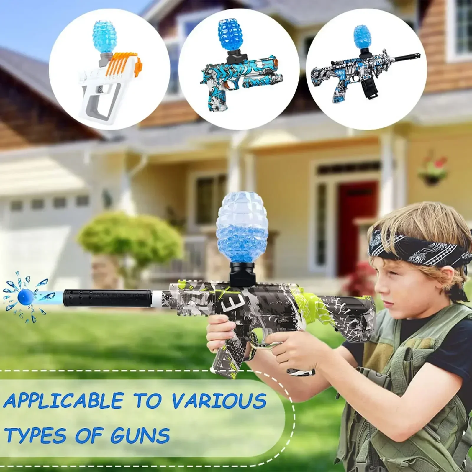 Munizioni per pistola WYGel con sacchetto filtro dell'acqua Perline d'acqua Ricarica Munizioni Non tossico Splater per gel d'acqua Sfera da 7-8 mm compatibile per munizioni Orbez