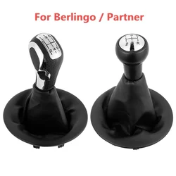 For Peugeot Partner 2008-2022 Car Gear Shift Knob Lever Shifter Stick Gaiter Boot Cover PU Leather for Citroen Berlingo III MK3