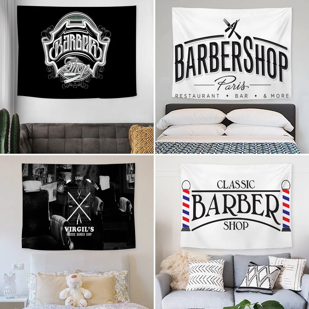 

Barber Shop Tapestry Decoration party Background Hanging Cloth Bedroom Tapestry Room Decor Aesthetic