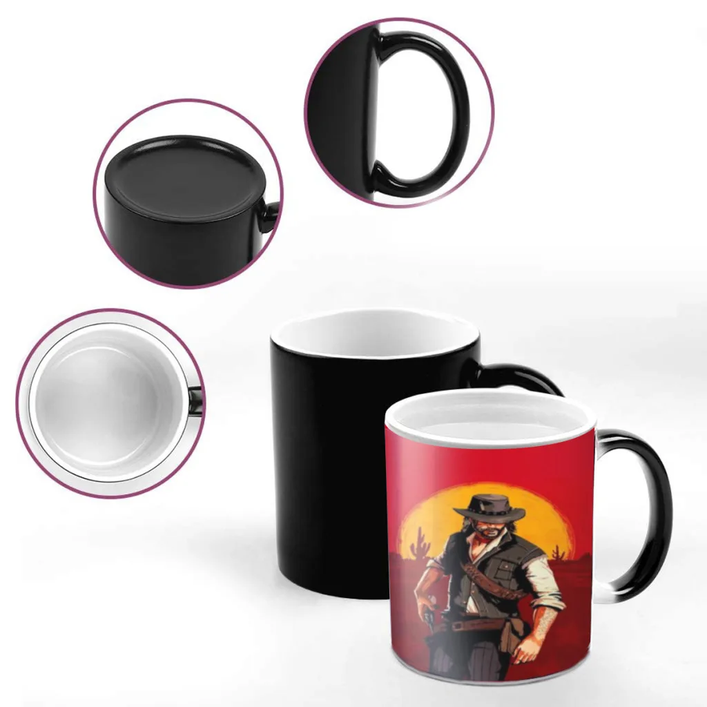 Game TV-Red-Dead-Redemption Magic Hot Cold Heat Temperature Sensitive Color-Changing Coffee Tea Milk Mug Cup