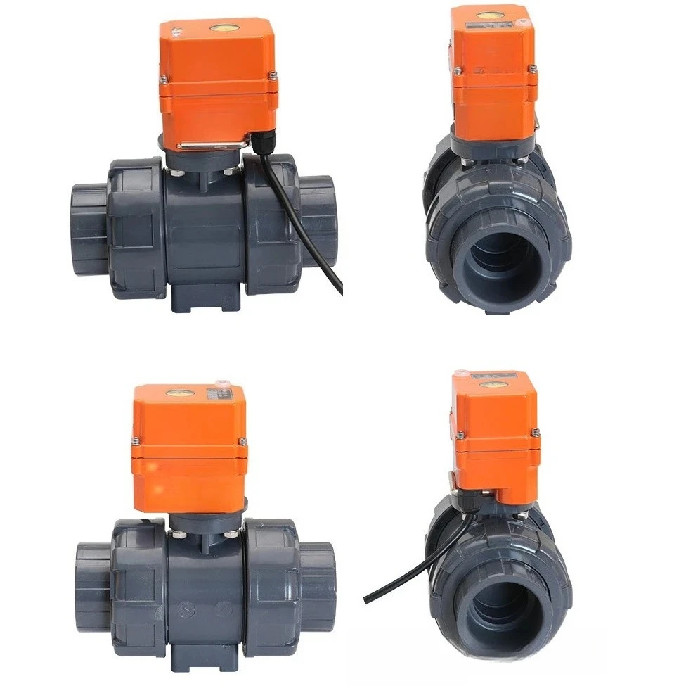 wireless PVC electric ball valve WIFI remote control electric actuator PVC automatic valve
