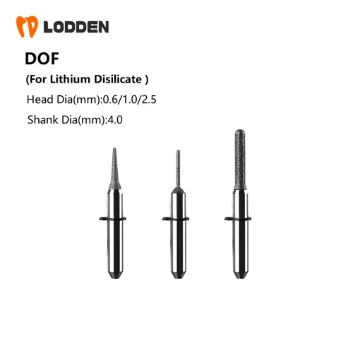 DOF fresas de Fresado Dental para revestimiento de disilicato de litio D4 * 0,6/1,0/2,5, máquina de fresado de laboratorio Dental, taladro de diamante, herramientas de molienda