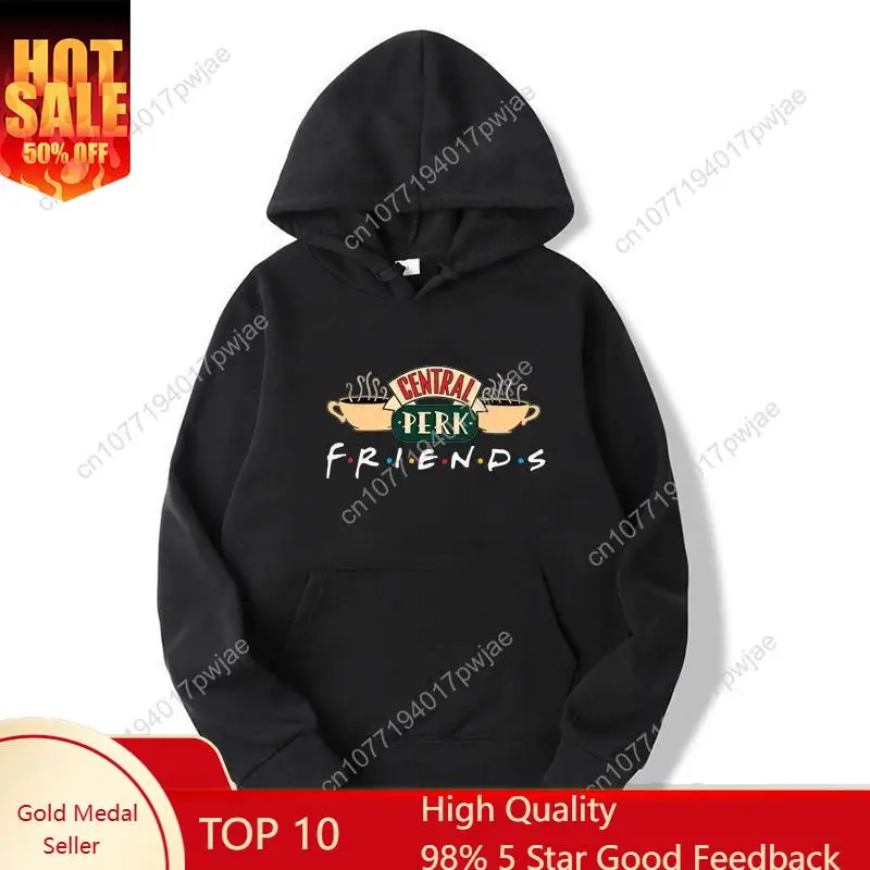 

Fashion Womens Pullover Tops Friends Tv Show Hooded Sweatshirt Casual Long Sleeve Coffee Printing Hoodies HipHop Harajuku Unisex
