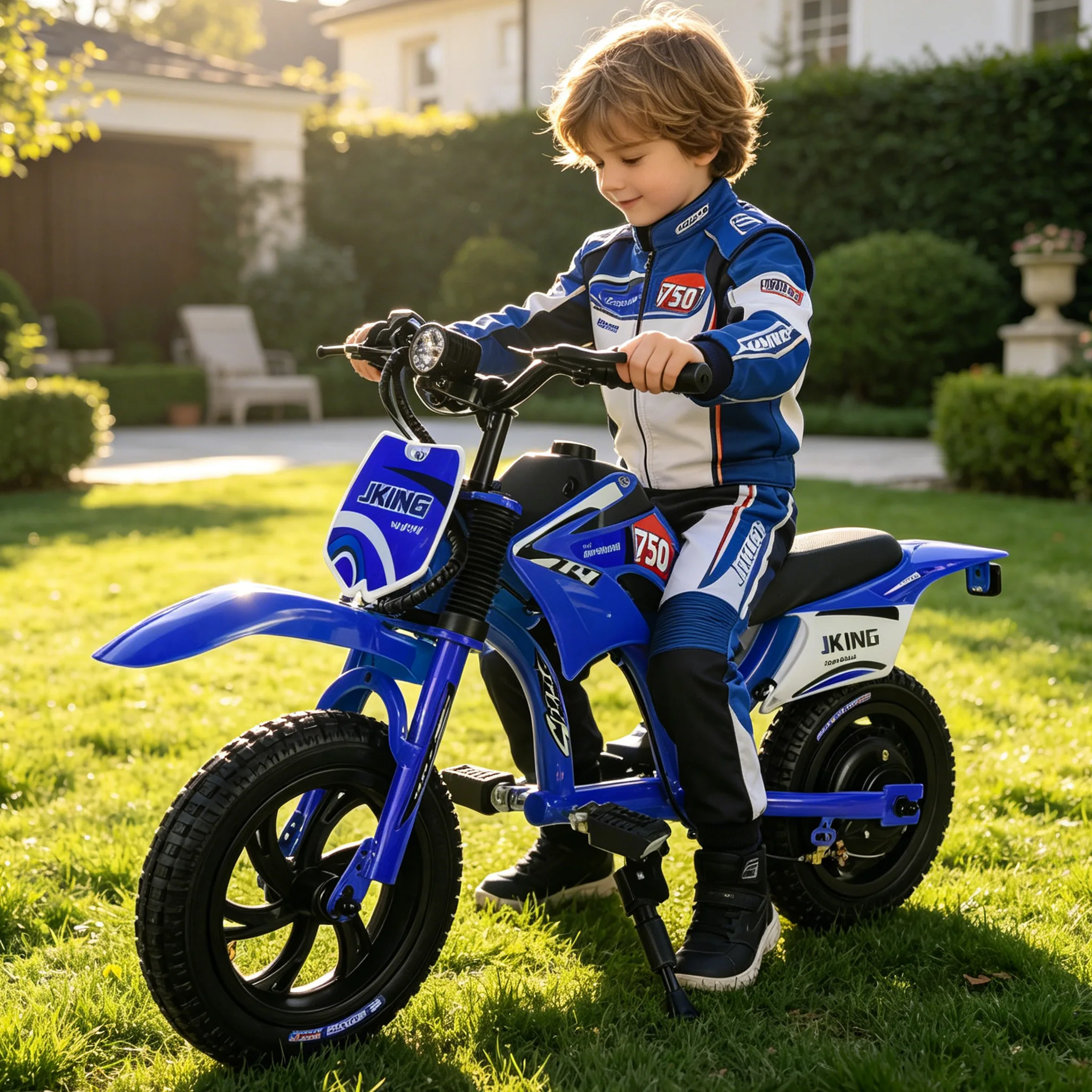 Image of Elektrisches Cross-Bike für Kinder, Kinder-Offroad-Motorrad 200W Bürstenloser Motor 25,2V Akku 2 Stunden Fahrzeit 50kg Tragfähigkeit Geschenk für Jungen Mädchen