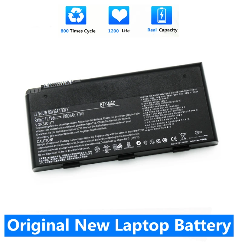 CSMHY Real 7800mAh BTY-M6D Laptop Battery For MSI GT60 GT70 GX780R GX680 GX780 GT780R GT660R GT663R GX660 GT680R