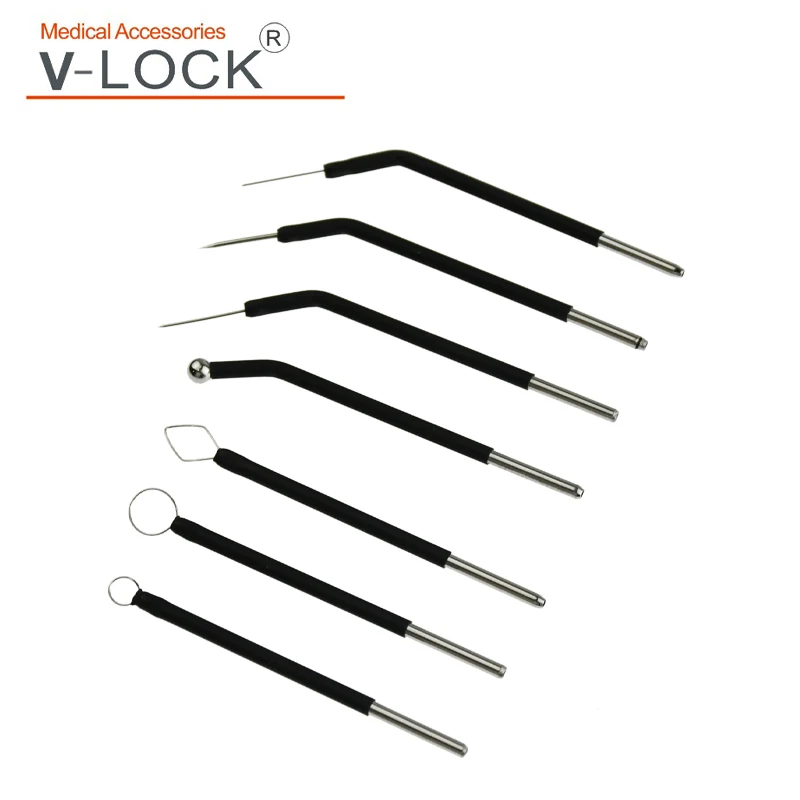 2023 V-lock Reusable dental electrode set 7pcs，includ round loop，triangle loop，ball，micro pin shape，1.6mm shaft