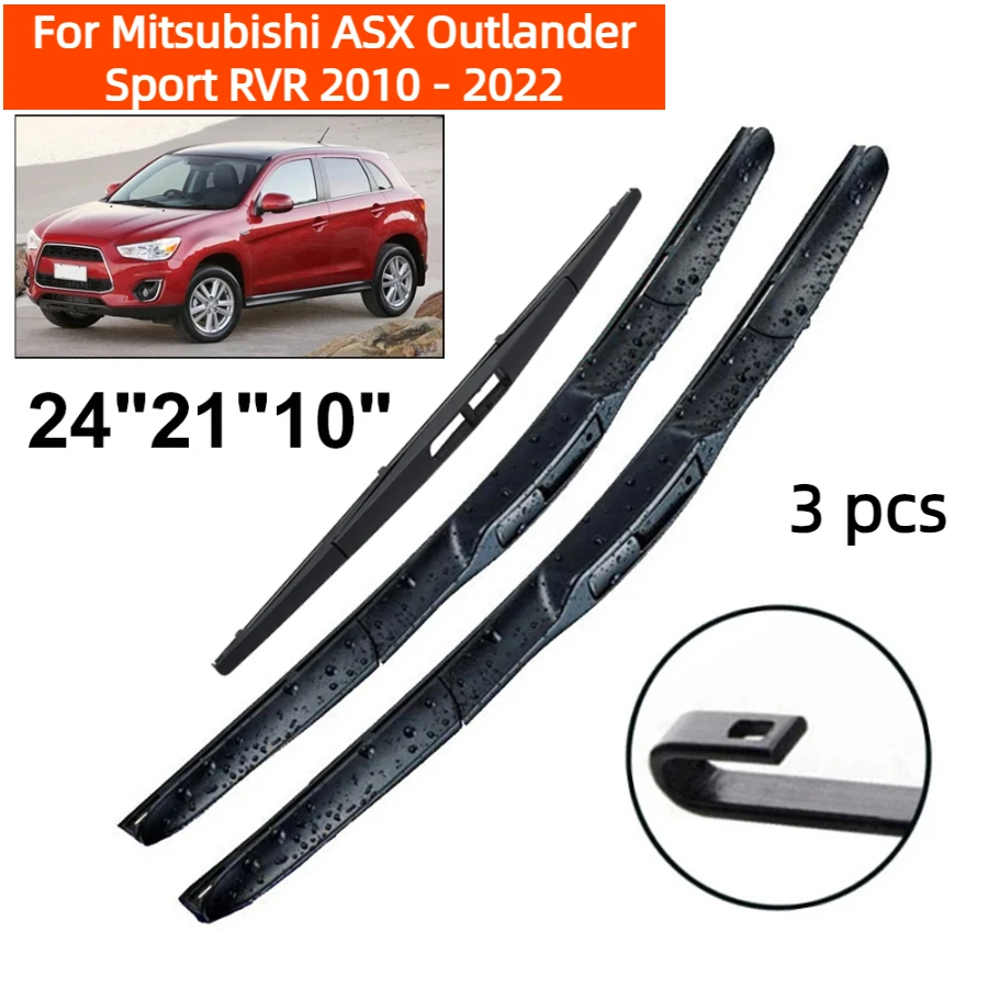 ZHANGU Wiper Front & Rear Wiper Blades Set For Mitsubishi ASX Outlander Sport RVR 2010 - 2022 Windshield Windscreen 24