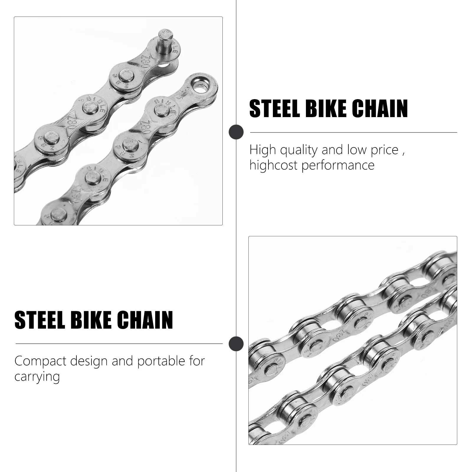 

6 7 8 Speed Bicycle Chain Mountain Road Hollow-Out Lightweight Steel Chain Link Connector Electroplated Durable Anti-Rust Riding