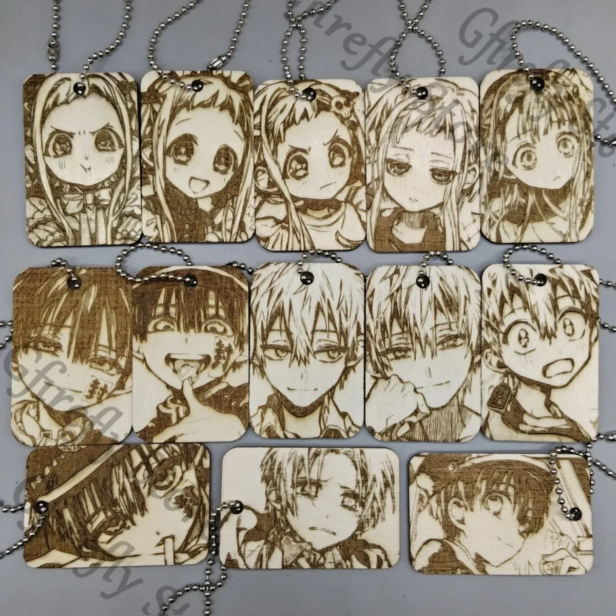 

Toilet-bound Hanako-kun Yugi Amane Yashiro Nene Minamoto Kou Mitsuba Wooden Pendant Keychain Hanging Drop Cosplay