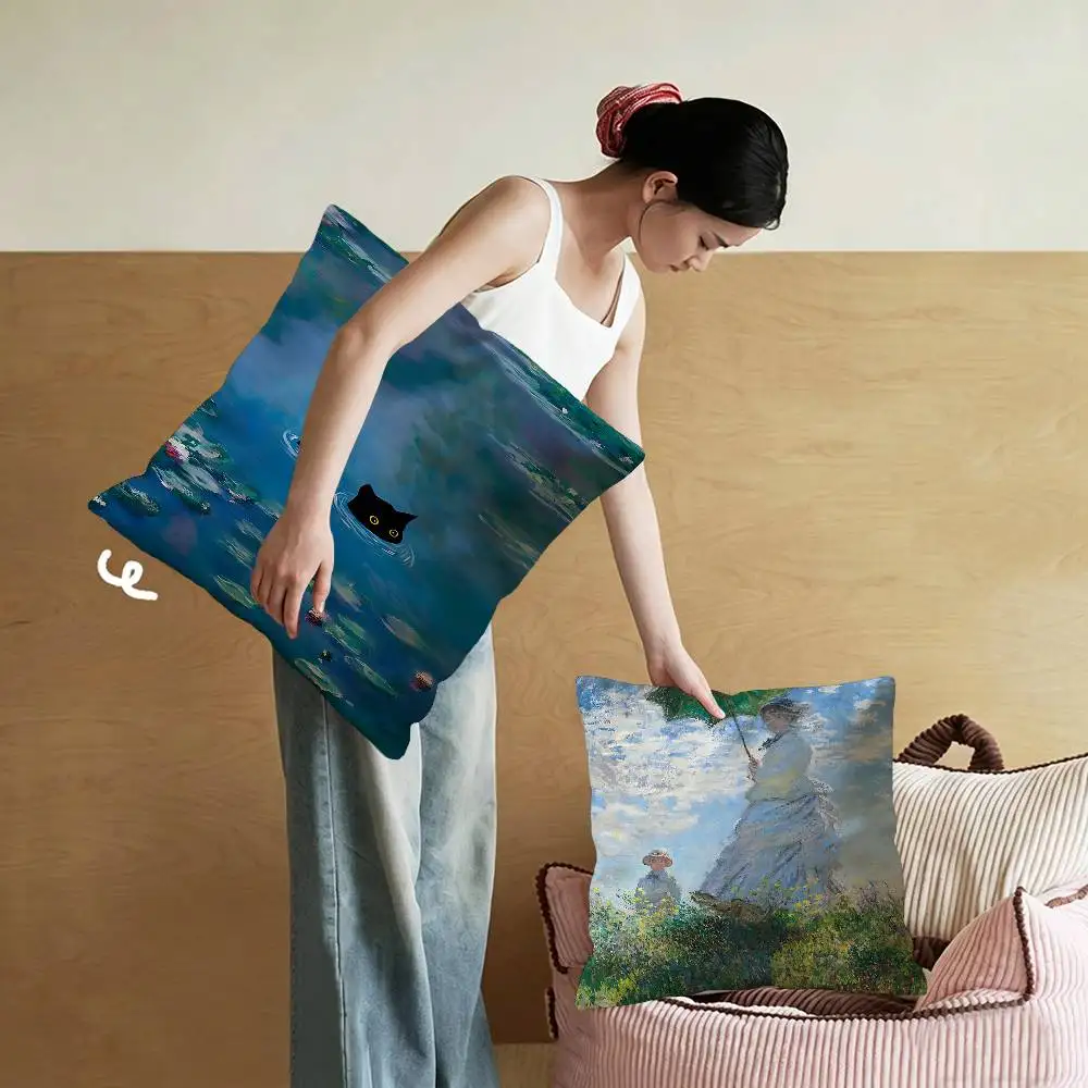 Claude Monet Classic Art pillow cover sofa cushion cover home room decoration children gift