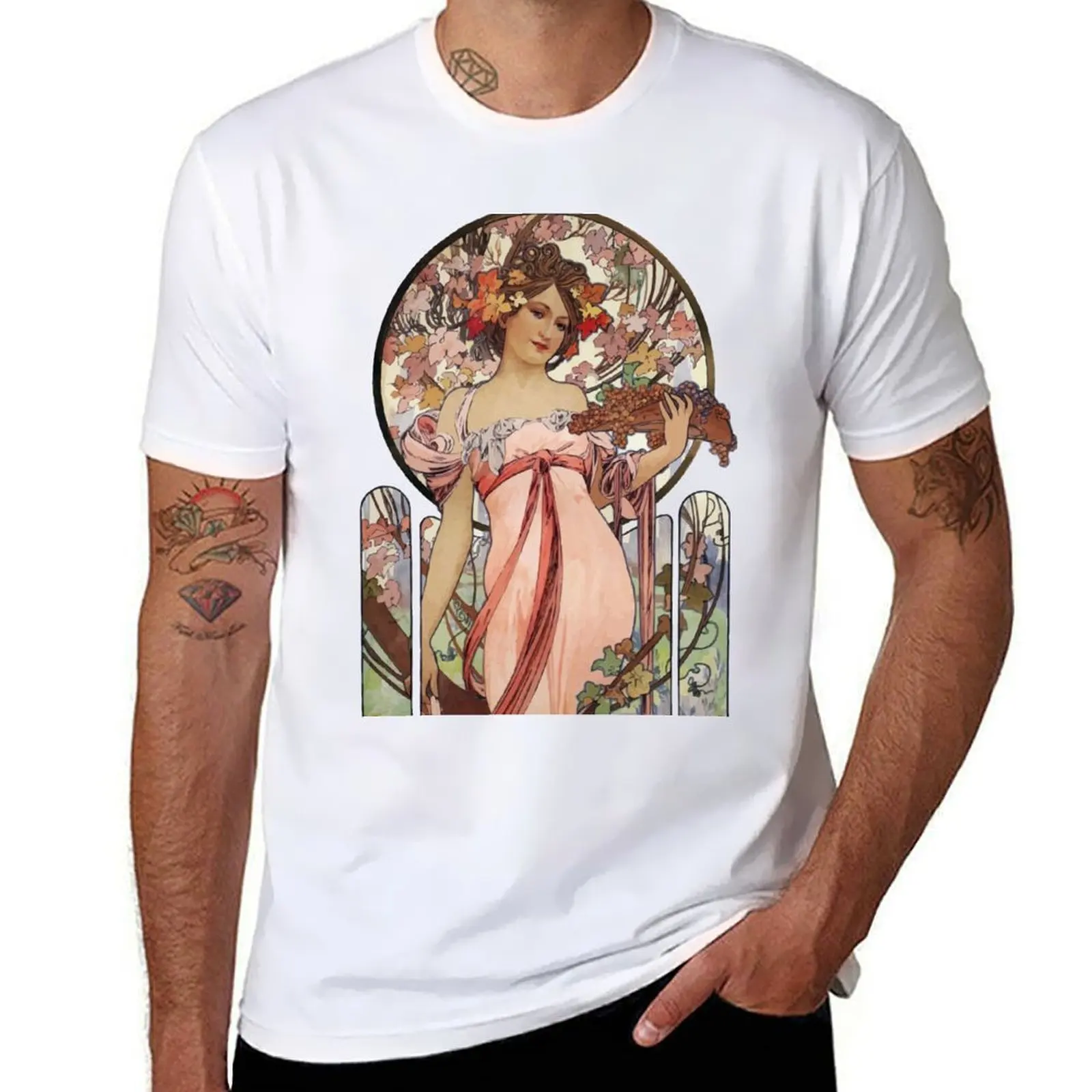

Alfons Mucha 1 T-Shirt t shirt custom print t shirt man designer T-Shirt