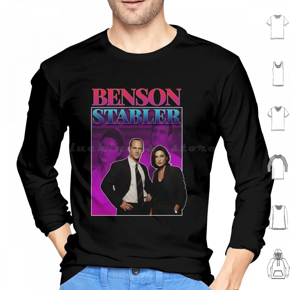 Olivia Benson _ Amp _ Elliot Stabler 90s Inspired Vintage Homage Custom Hoodies Long Sleeve Svu Law And Order Law And