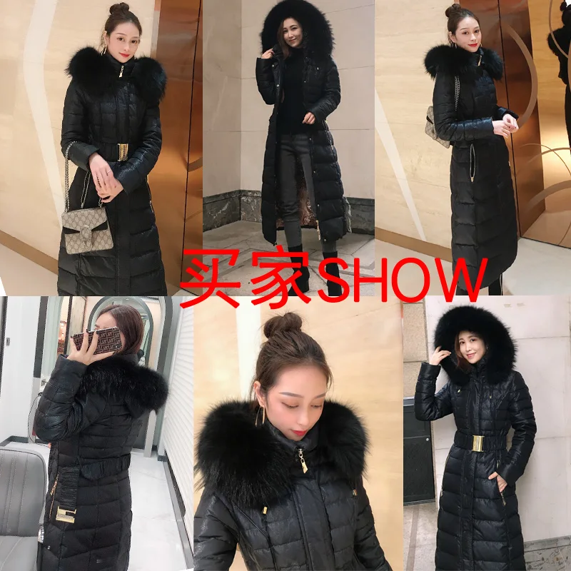 Royalcat Brand Jacket 2022 Winter Down Jackets luxury lace slimming raccoon fur Hood long fashion down jacket women\'s thickened