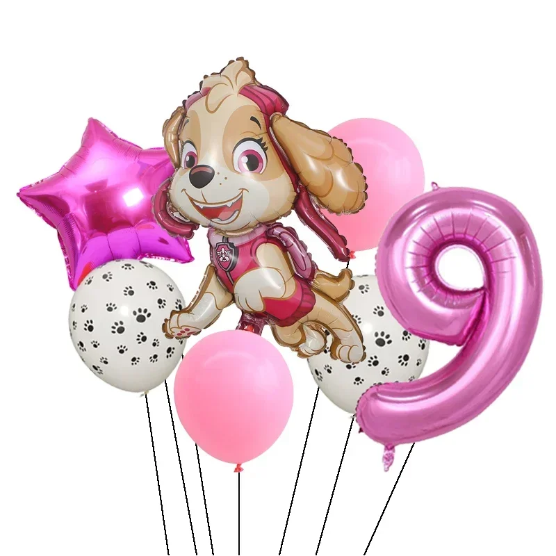 7pcs Paw Patrol Party Balloon Figure Sky Chasing Marshall Dog Aluminum Film Balloon Boy Girl Birthday Party Decoration Gift - view 6