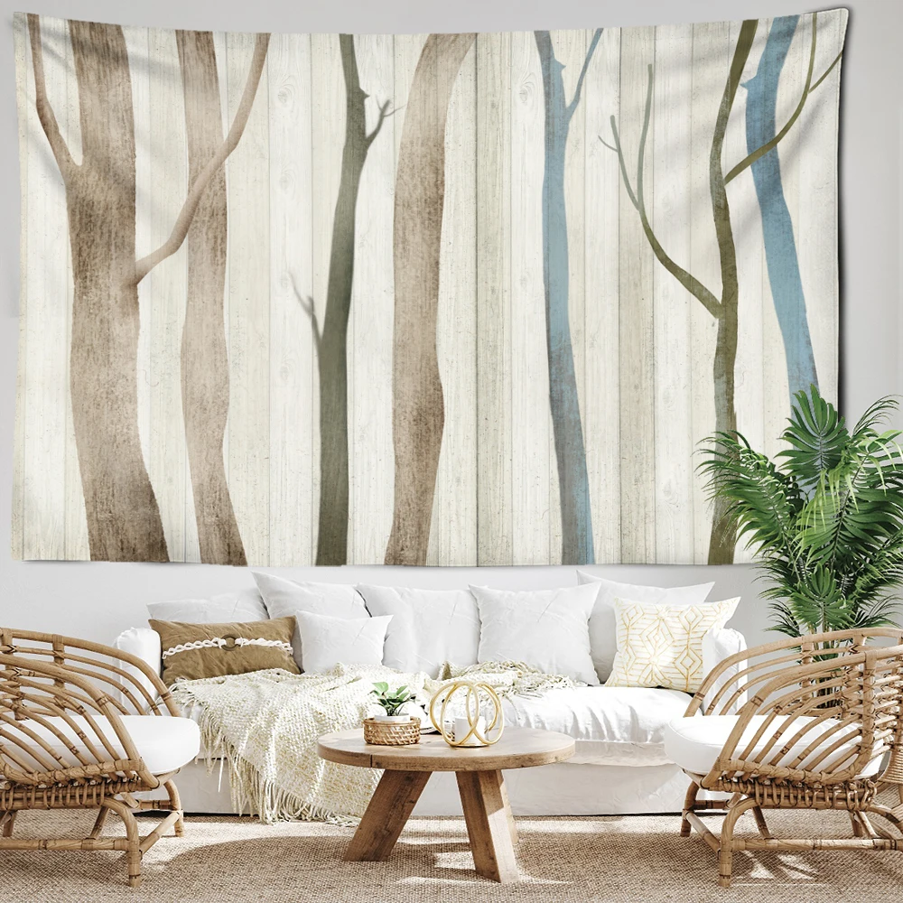 Wooden Branch Tapestry Wall Hanging Bohemian Abstract Retro Minimalist Art Hippie Bedroom Living Room Home Decor