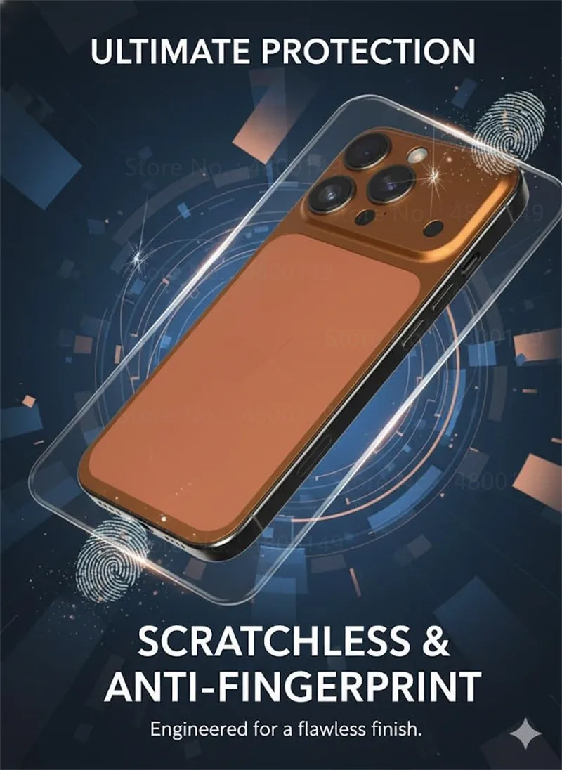 Fotografia 6: Capa Traseira de Metal para iPhone 17 Pro Max (compatível com iPhone 16, 15, 14, 13 Pro Max, 16 Pro, 15 Pro, 17 Pro) com Adesivo Conversor de Capa Traseira