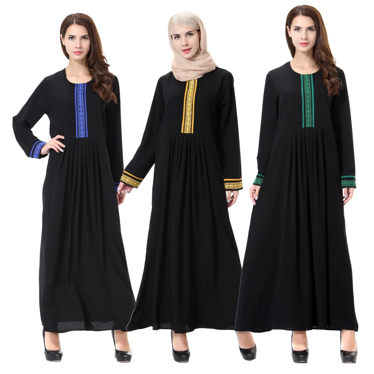 Muslim Modest Abayas for Women, Embroidery Eid Mubarak Robe, Dubai Dress, Marocain Kaftan, Islam Caftan, Ramadan Clothing