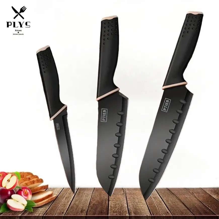 3PCS Kitchen Knife Stainless Steel Sharp Fruit Knife Kitchen Santoku Knife Household Lightweight Meat Cleaver Knife Set