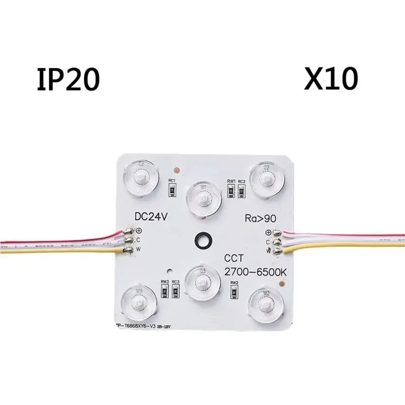 ABDJ-For Ceiling For Lighting Box LED Module Light 10Pcs 24V Dimmable CCT 3 Colors Diffuse For Advertising Signboard Backlight