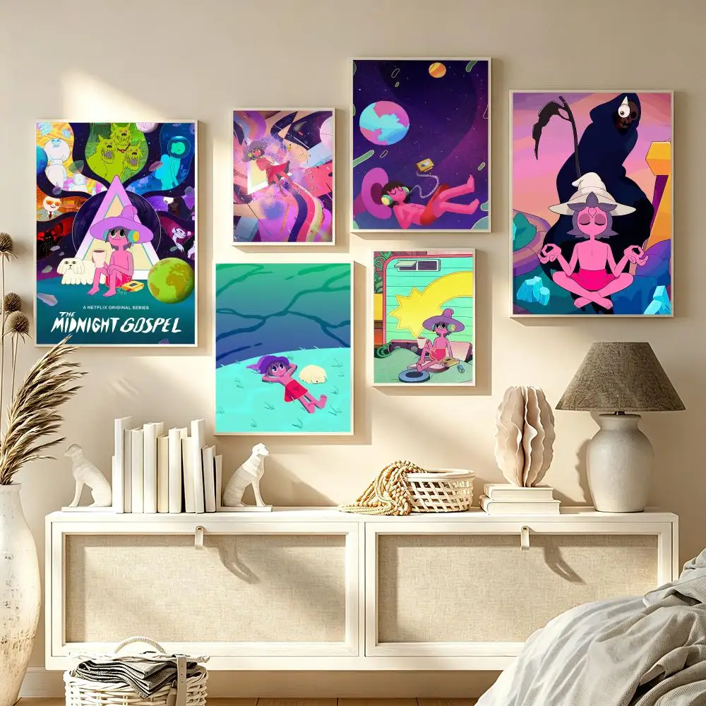 Anime The M-Midnight Gospel Poster Modern  Wall Art Aesthetic Minimalist Bedroom Decor Cafe Home Gift