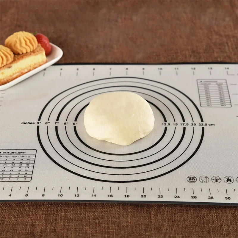 Fiberglass Silicone Baking Mat Large Kneading Pad Nonstick Surface Rolling Dough with Scale for Kitchen Cooking Bakeware Tools