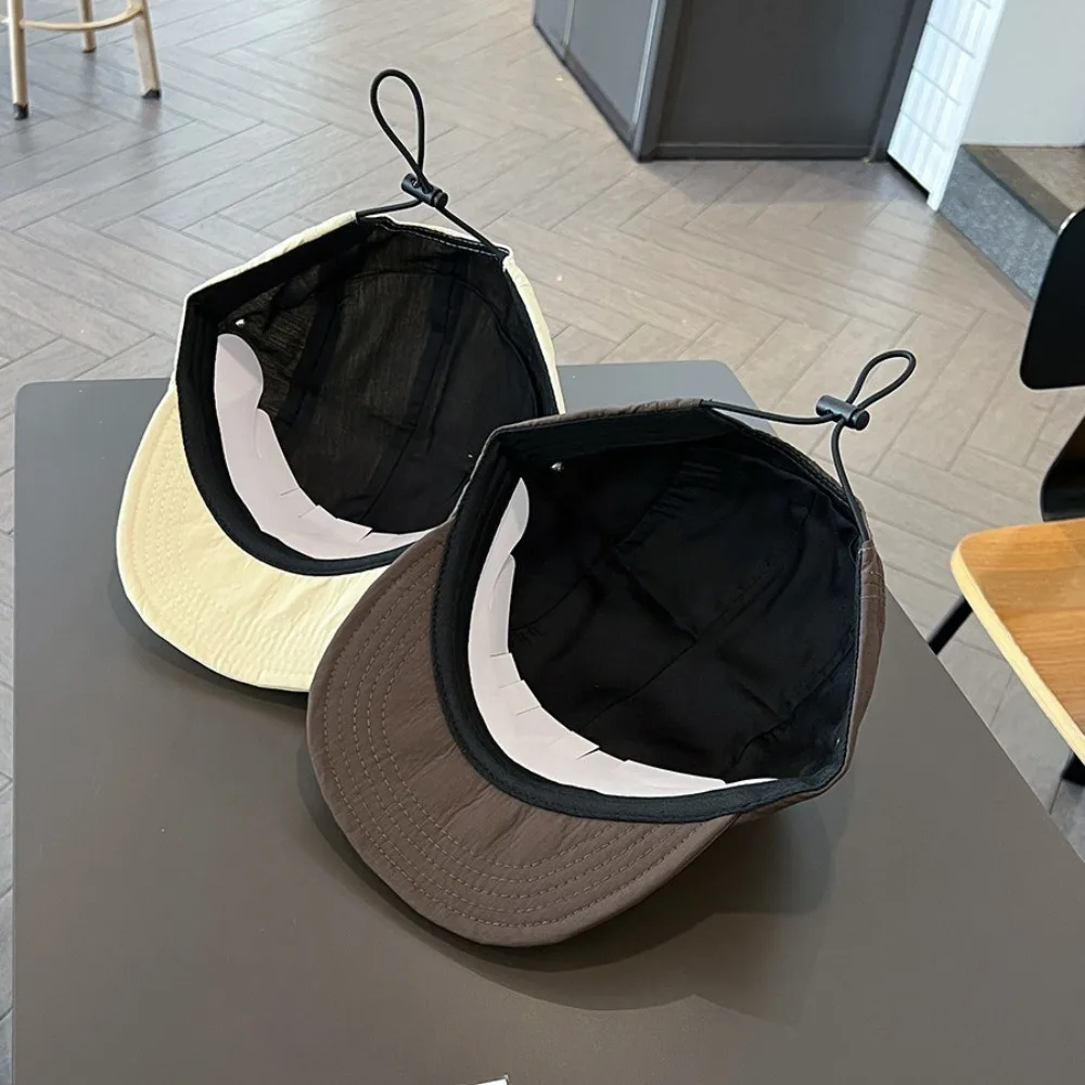 

Simple Solid Color Short Brim Baseball Cap Quick-Dry Soft Top Sun Hat Adjustable Japanese Style Peaked Cap Girl