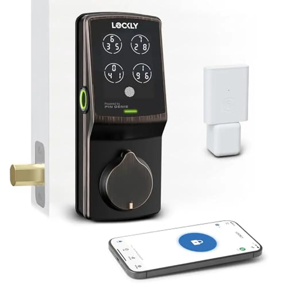 Smart Door Lock Keyless Entry with PIN Genie Digital Keypad & 3D Fingerprint Sensor Home Office Rental Security Mobile App