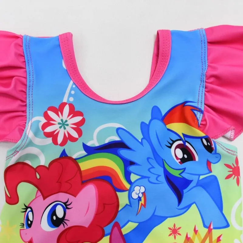 My Little Pony Leuke Cartoon Kinderbadmode Surfkleding Creatieve Meisjes Grote Kinderen Strandkleding uit één stuk Vakantiecadeau Kawaii