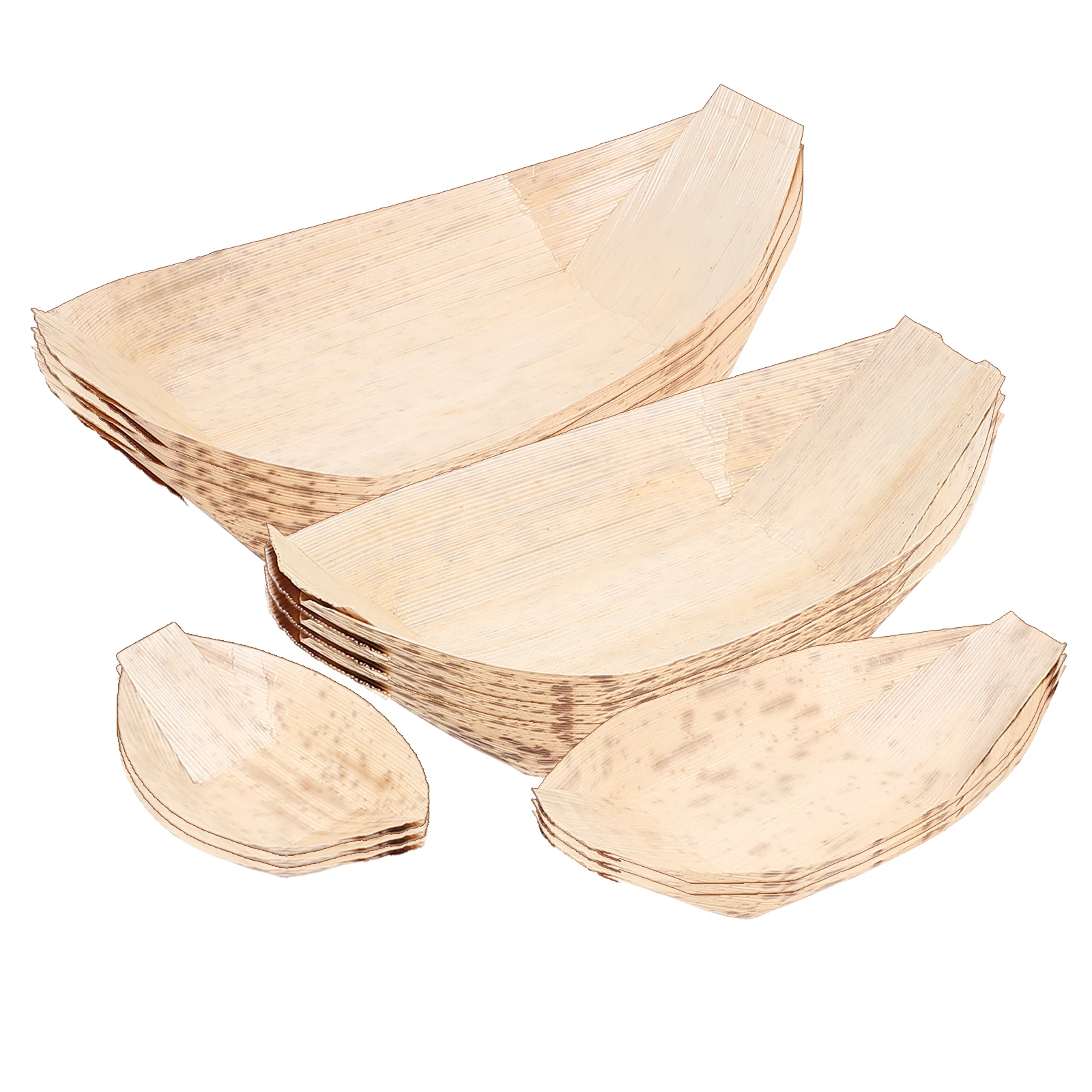 

40Pcs Bamboo Sushi Boat Trays Disposable Serving Plates for Daily Dinner Parties Picnics Bbqs Catering Food Boats