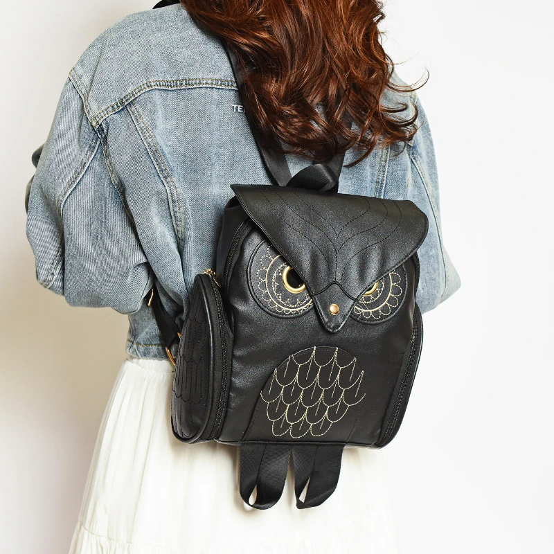 Korean Trendy Women\'s Owl Backpack Casual Travel Bag Fashionable and Personalized Cartoon Three-dimensional Backpack